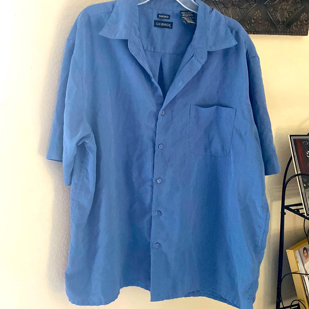 George sueded light blue men’s shorts sleeve